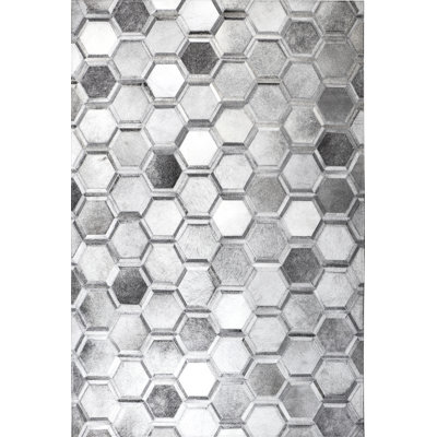 Jessiana Cowhide Geometric Indoor Rug