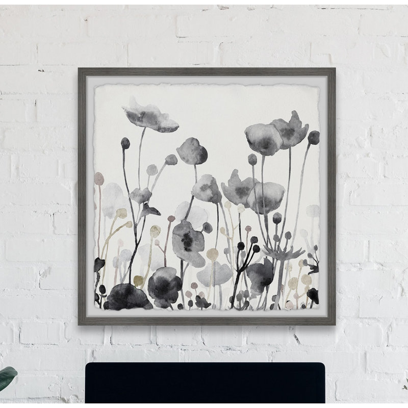 Gray Flowers - Single Picture Frame Painting, 81cm H x 81cm W x 3.81cm D