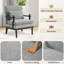 Fauteuil d'appoint 28 po de large avec un coussin lombaire et des pieds en bois massif