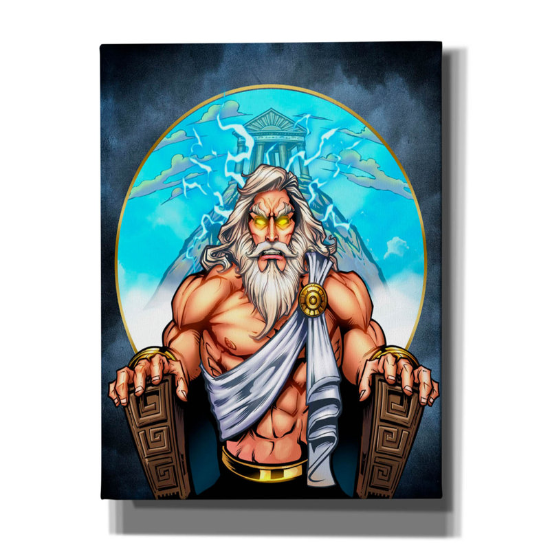 Tillson " Zeus On Throne ", 16" H x 12" W x 0.75" D