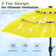 3 m 3-Tier Solar Patio Umbrella,32 LED Lights Patio Table Umbrellas With Tilt And Crank,8 Sturdy Ribs For Market, Beach, Pool, Garden, Deck, Backyard-1794199854