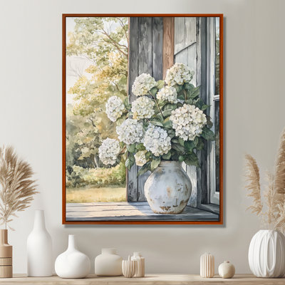 Country Hydrangeas Pot In The Summer Breeze - Hydrangea Wall Art