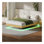 Cadre de lit flottant en chêne avec lumières DEL, lit à texture de bois Wave Curve avec lattes en métal robustes - aucun sommier requis.