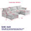 Velours côtelé rembourré, 3 avec 2 repose-pieds, construction pour le salon haut, tissu fasciné-2096687026-2096687039-2096687025
