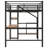 Full Metal Loft Bed With Desk, Small Wardrobe& LED Storage-1928606451