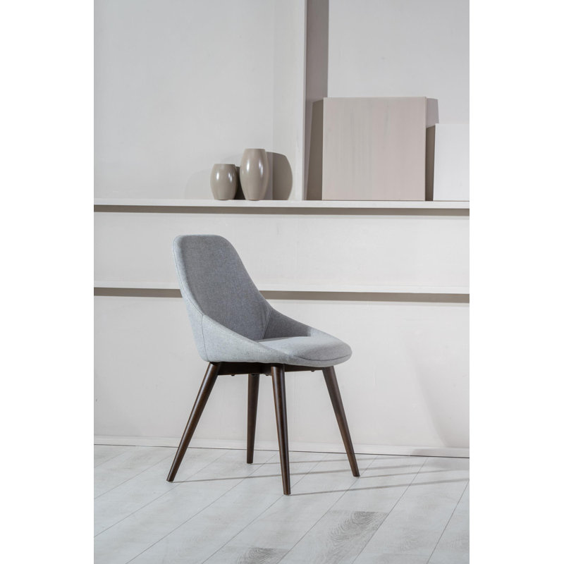 Collyer 43cm H Upholstered Upholstered Back Side Chair, Grey