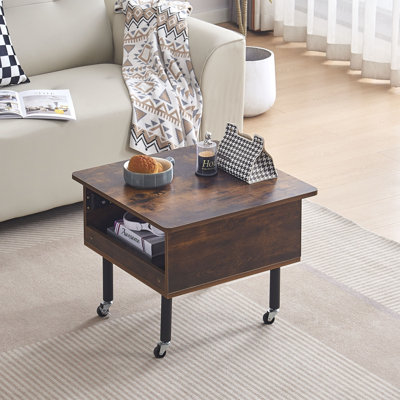 Lift Top Coffee Table With Storage,Modern Sofa Tea End Center Table For Living Room,Brown