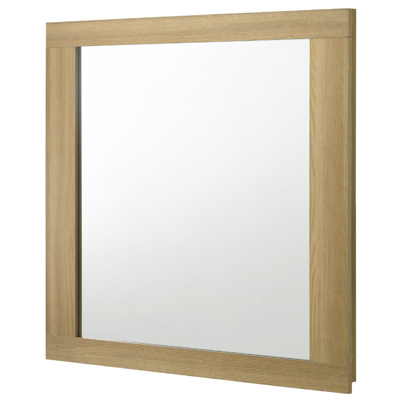 Miroir de commode rectangulaire Hyle, design d'inspiration italienne, bois brun