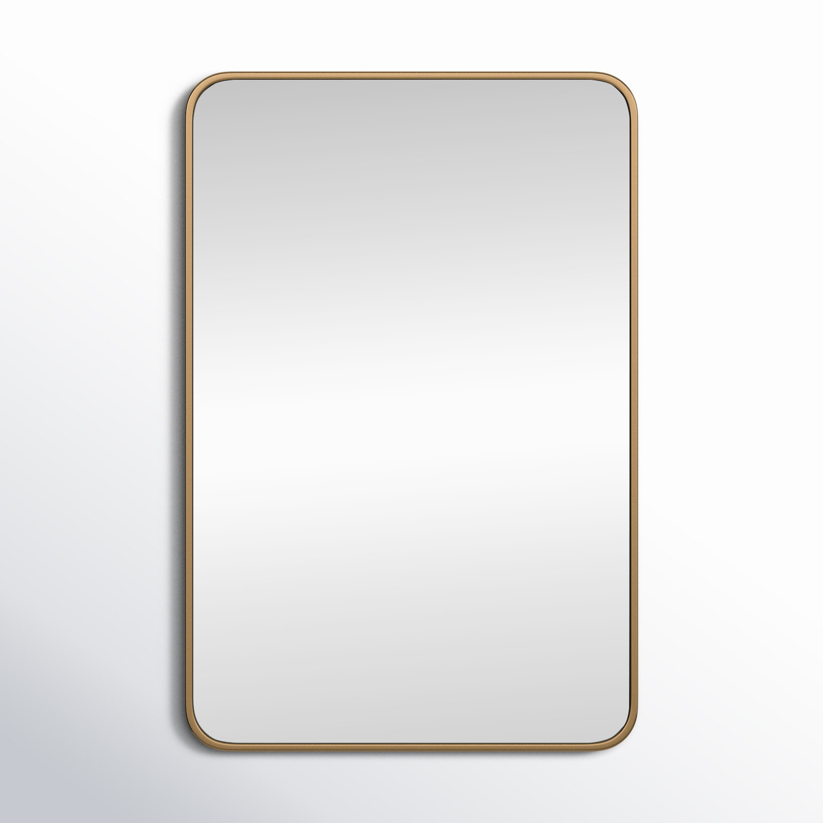 Sabine Metal Rounded Rectangle Wall Mirror, Brass, 36" x 24"