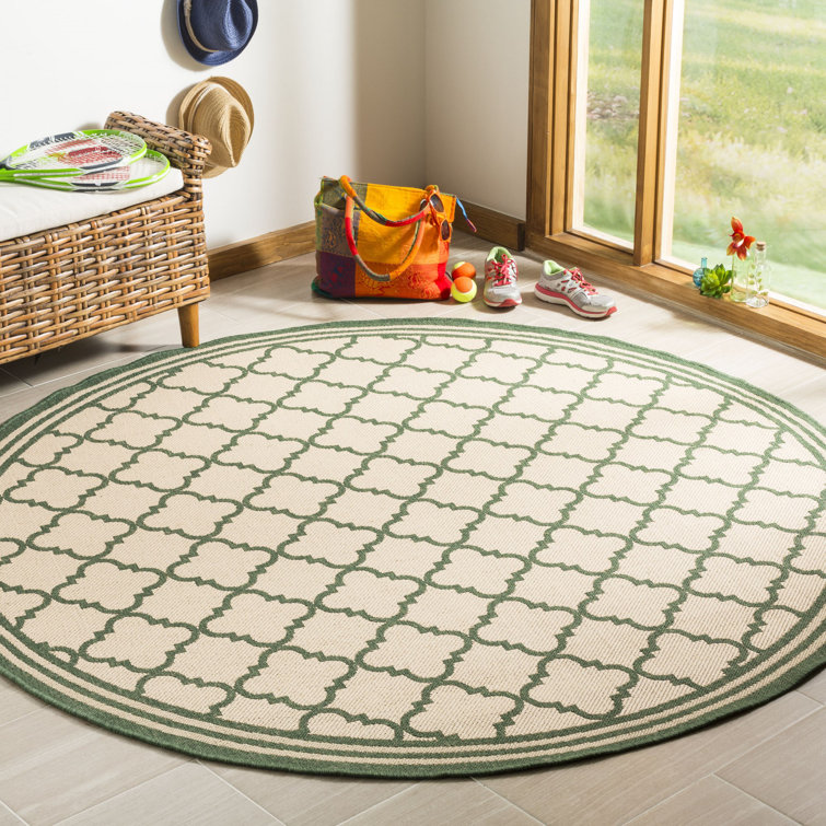 Ferrill Cream/Green Area Rug