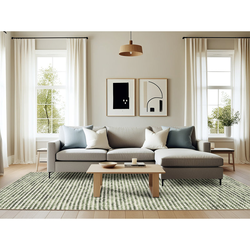 Tapis contemporain Olive, Rectangle 6 pi x 9 pi
