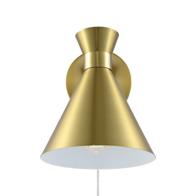 Puliafico Single Light Dimmable Plug-in Armed Sconce
