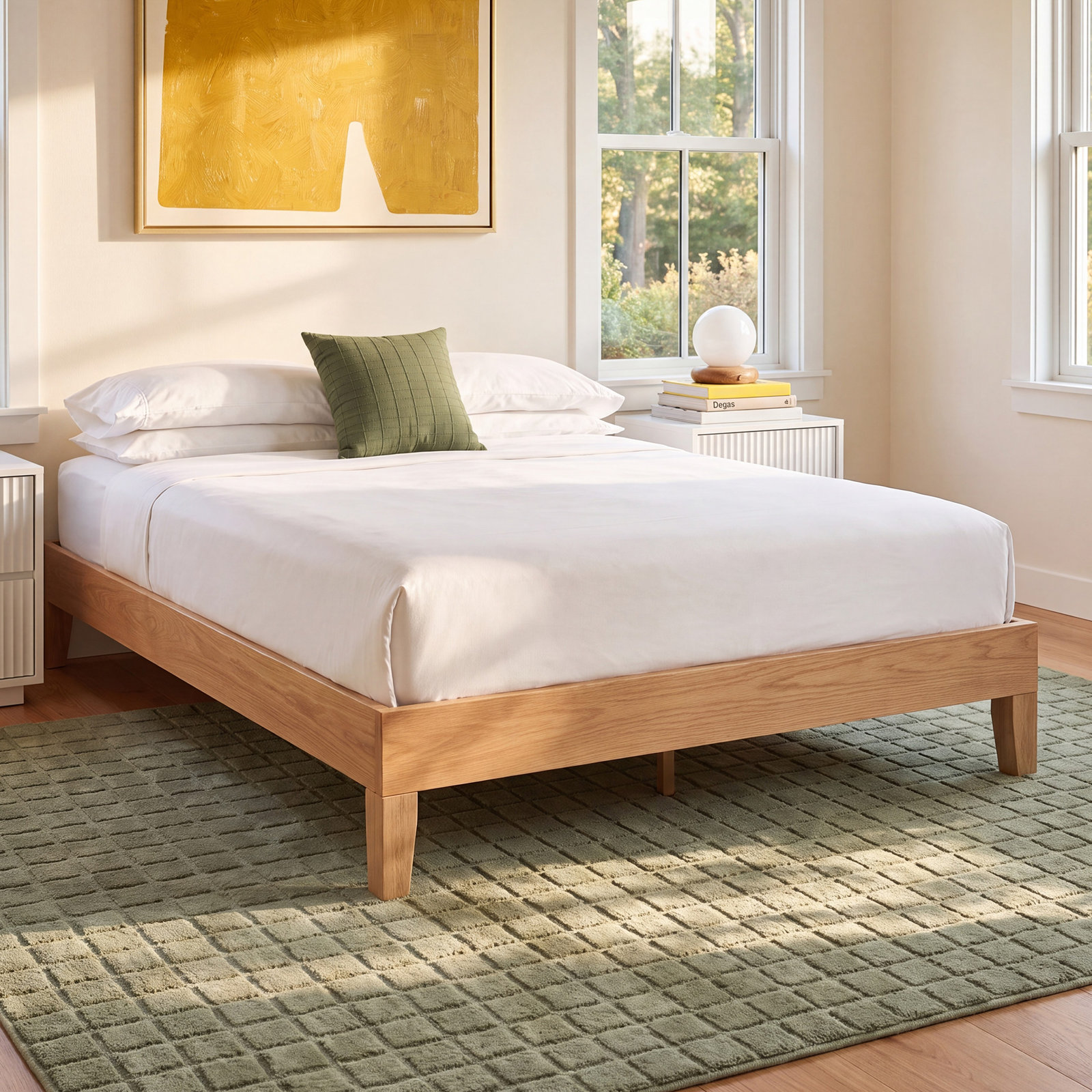 Amaryn Platform Bed, Natural, Queen