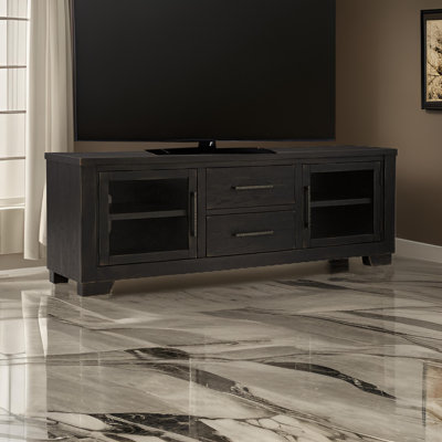 Galli Large TV Media Console, 2 Drawers, 4 Shelf, Wood, 80 Inch