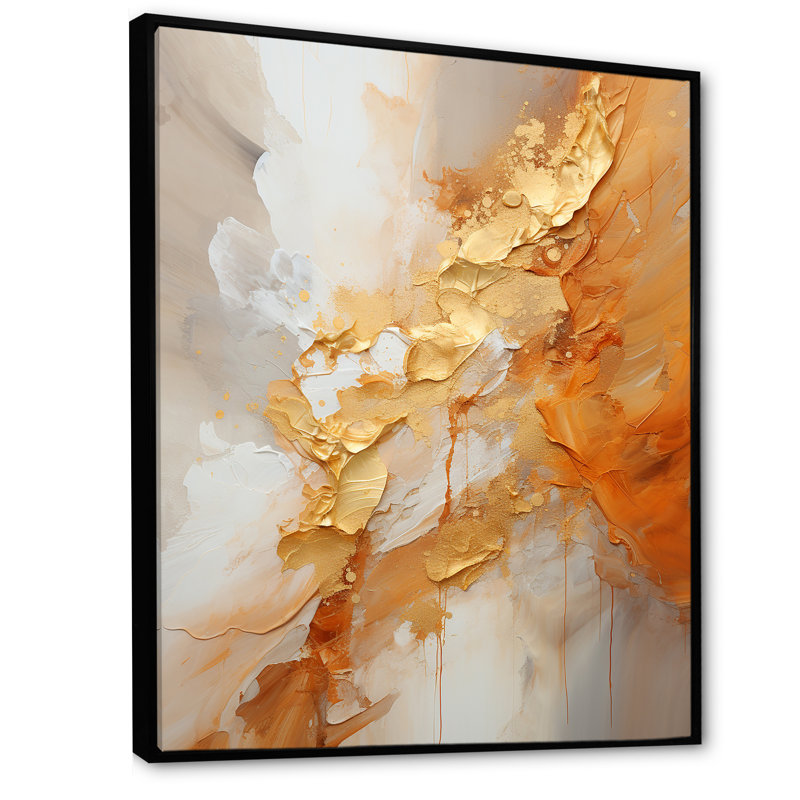Or blanc, champagne, lever de soleil, spirales I - abstrait, spirales abstraites, art mural, H 44 po x l 34 po x P 1,5 po