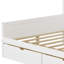 Lit de jour double en L pleine grandeur en bois avec sept armoires de rangement et deux tiroirs, lit multifonctionnel avec bureau d'étude et bibliothèque, blanc