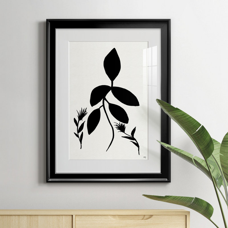Silhouette Garden I - peinture encadrée, H 18,5 po x l 24,5 po x P 1,5 po, Black Framed Paper