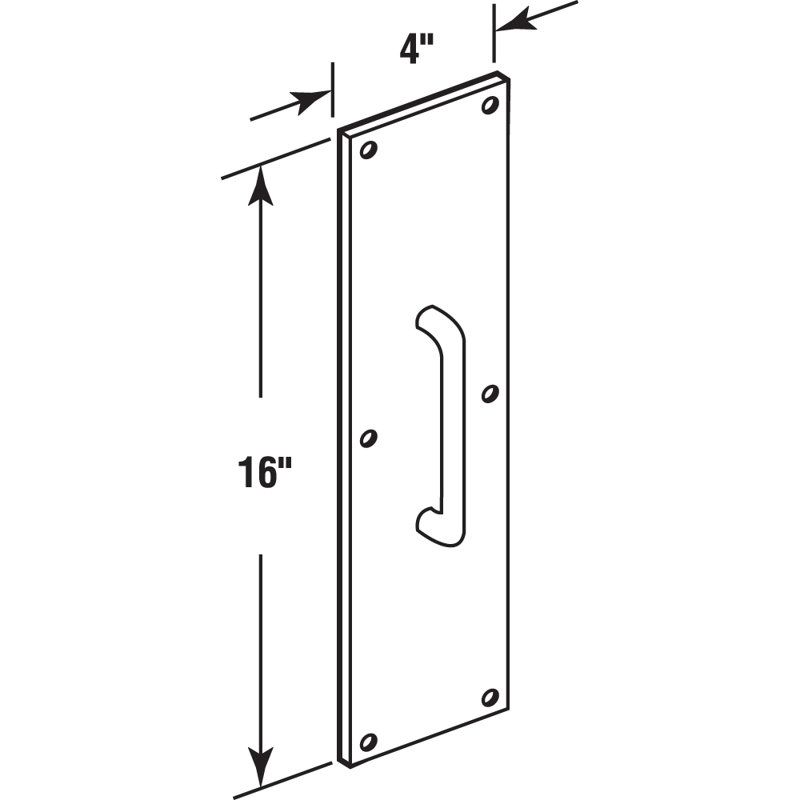 4 x 16 in. Round Handle Door Pull and Plate (Single Pack), Bronze