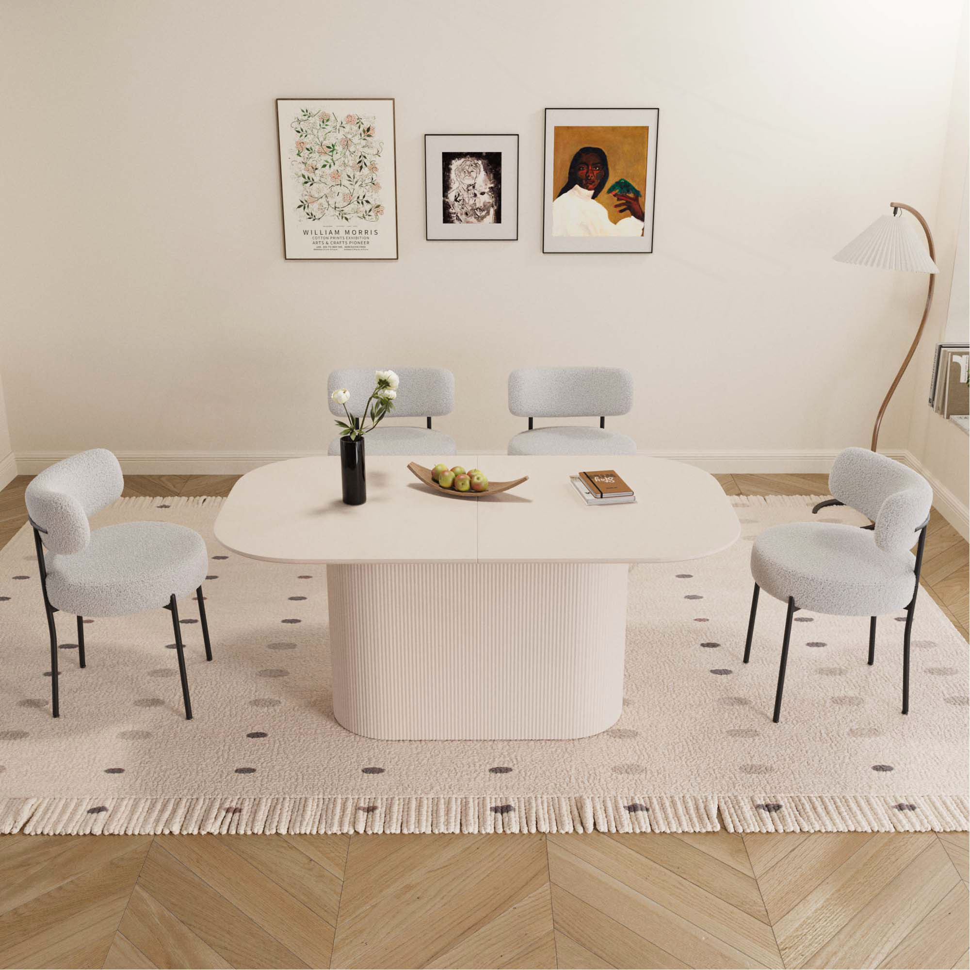 Corrigan Studio® 63 "Medieval Modern Style MDF Dining Table And PU ...