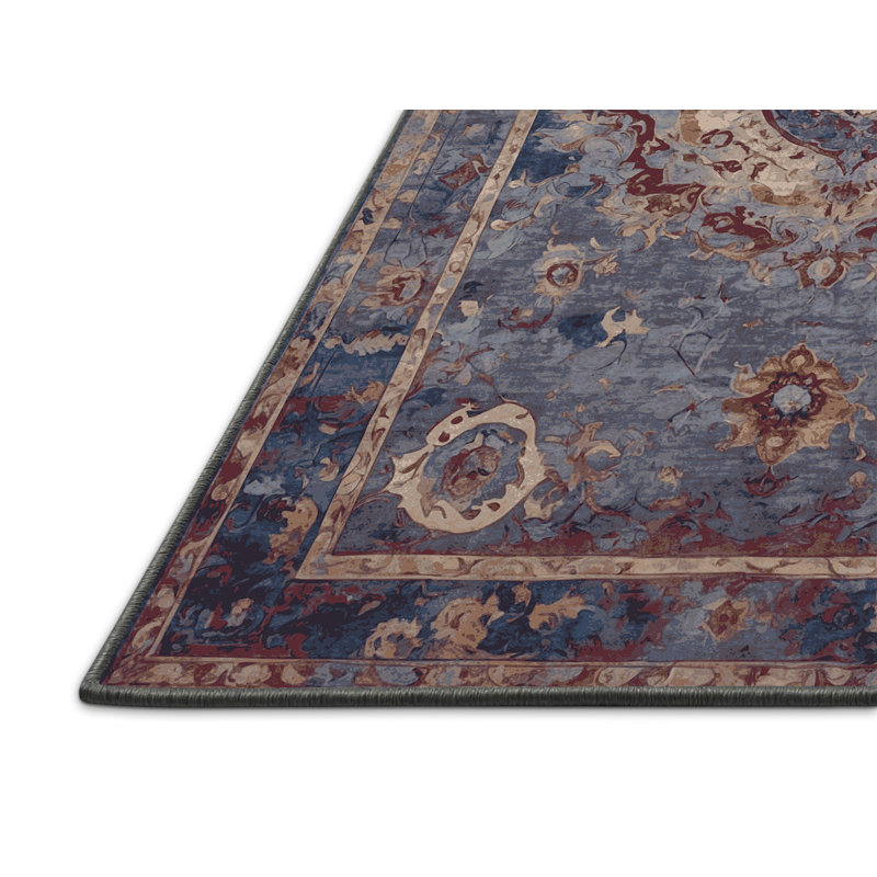 Tapis gris soyeux et moelleux, Rectangle 7 pi x 9 pi