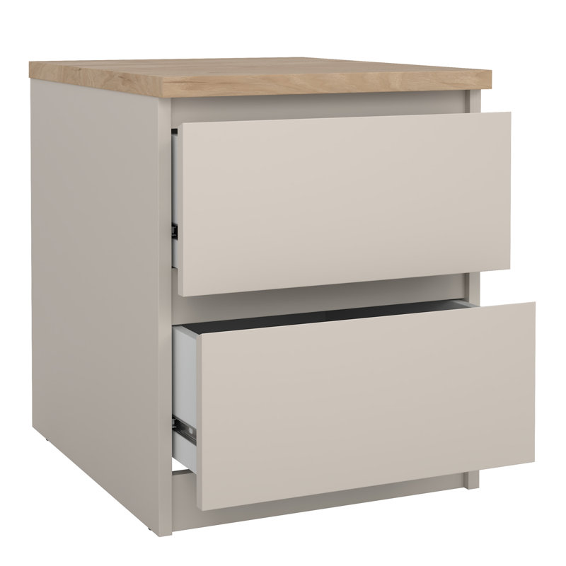Bertraut 40.4cm W Manufactured Wood Bedside Table, Cashmere/Brown