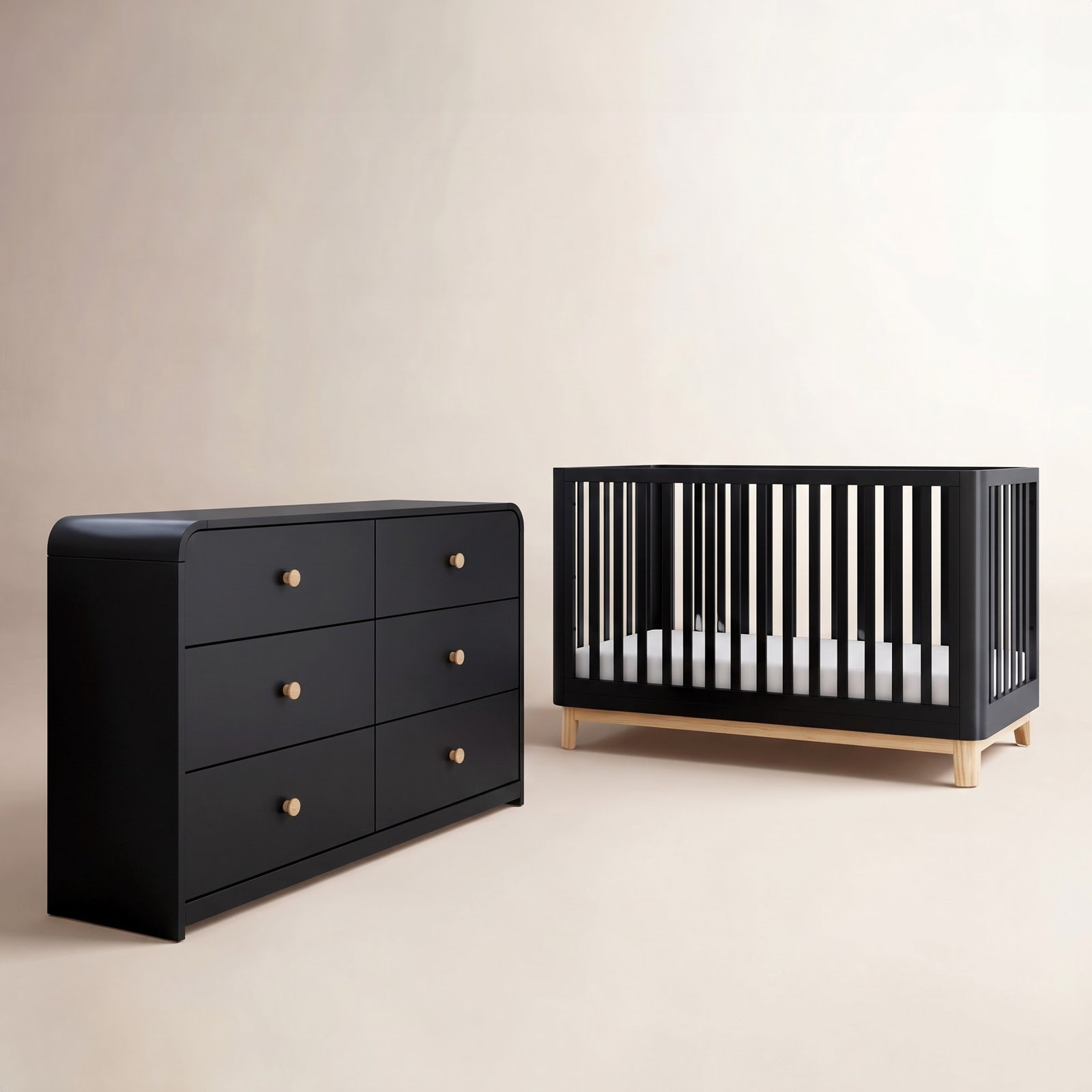 Santos 2-Piece Nursery Furniture Set, Black