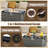 2 PCS Outdoor Rattan Fire Table Set with Tank Cover Tempered Glass Tabletop Gray-2099005842