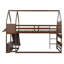 Lit mezzanine double avec glissade et rangement, noyer-266470533-266470534