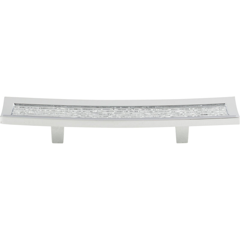 Polished Chrome Modern Cup Handle with Mounting Hardware