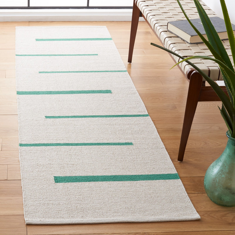 Estremara Hand Woven Cotton Striped Rug, Runner 2'3" x 8'