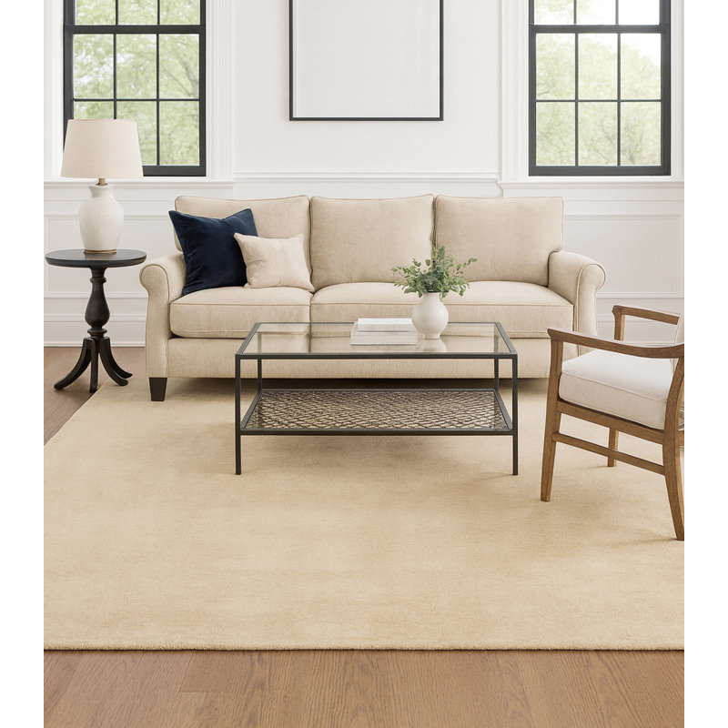 Tapis minimaliste moderne en laine moucheté 10X13, Rectangle 10 pi x 13 pi