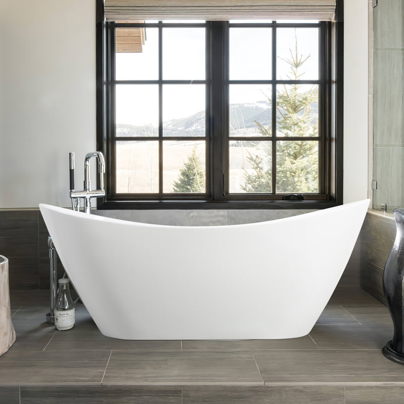 Maysn 170mm x 78mm Freestanding Soaking Acrylic Bathtub