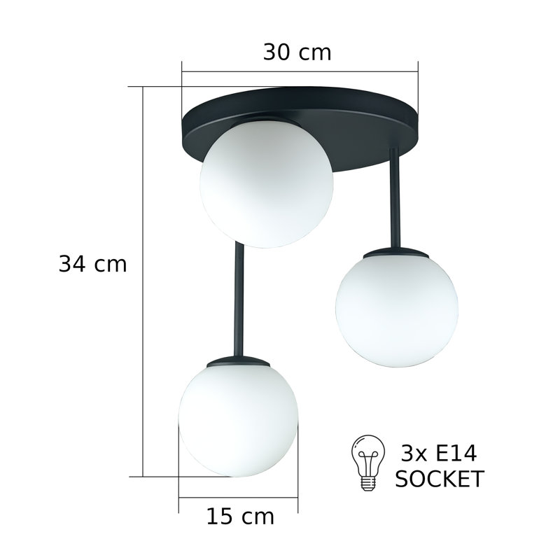 Bogomir Glass Semi Flush Mount