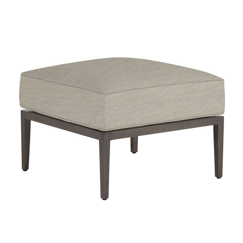 Repose-pieds en aluminium Santa Barbara - Gris ardoise, Trépointe, Sunbrella® ‑ lin colombe