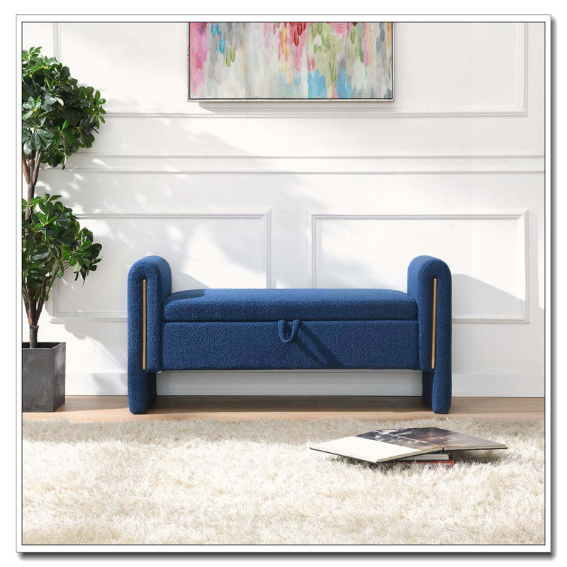 Banc de bout avec accoudoirs et rangement Modern, Marine