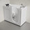 Baignoire à porte Auvergne 53 po x 27 po, conforme aux normes ADA, avec vidange à droite, jets de massage, blanc brillant, robinetterie, bonde, barres d'appui et oreiller inclus.