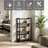 Folding Bookcase, 3 Tiers Vintage Storage Shelves Standing Bookshelf For Home Office, No Assembly-1911579901