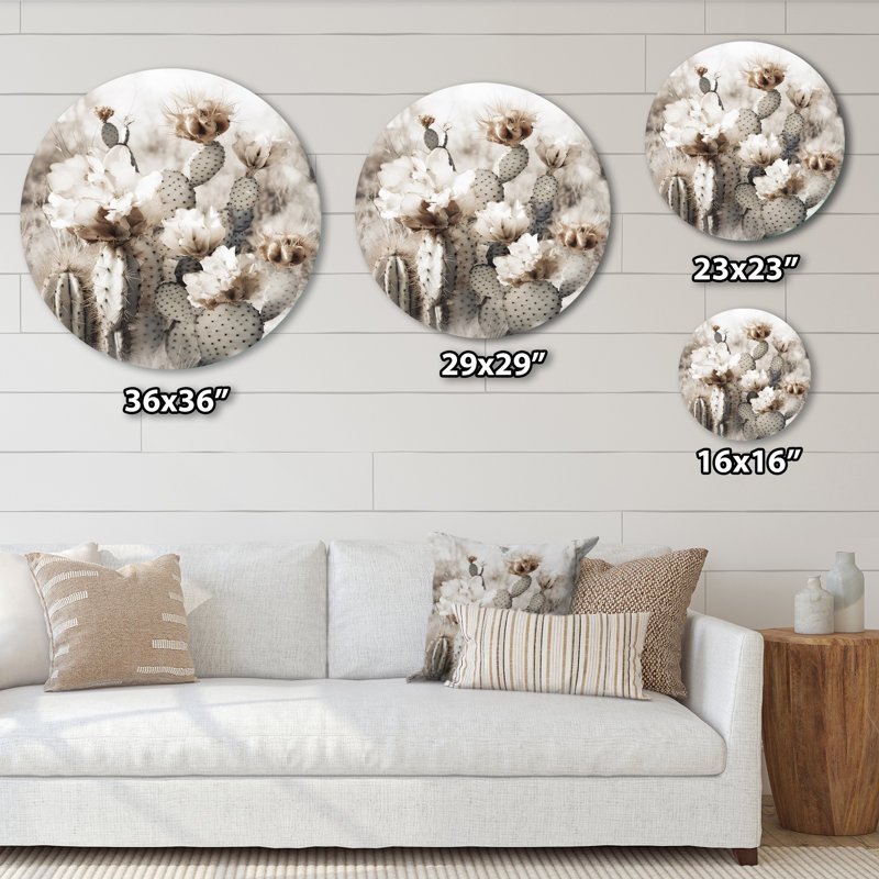 Tavonna - art floral rond en métal, H 16 po x l 16 po