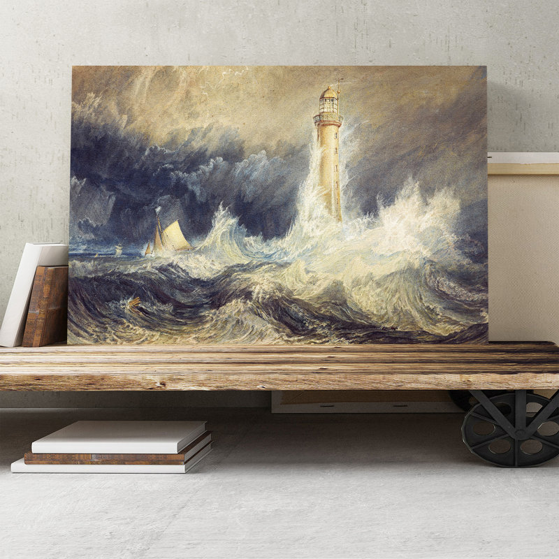 Bell Rock Lighthouse by J.M.W. Turner - Wrapped Canvas Painting, 50cm H x 76cm W