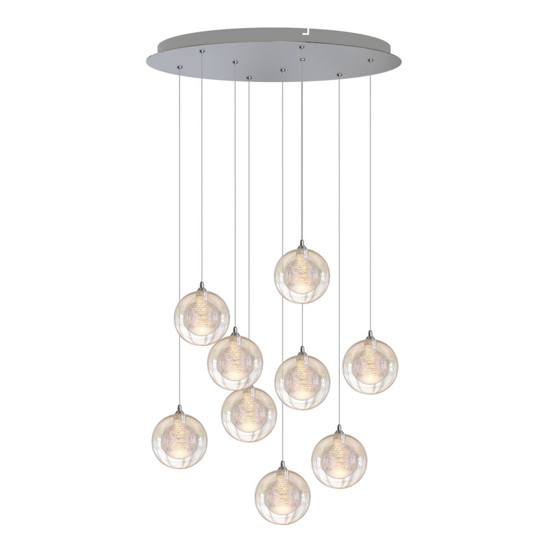 Riverdale 9 - Light Cluster Pendant, Chrome