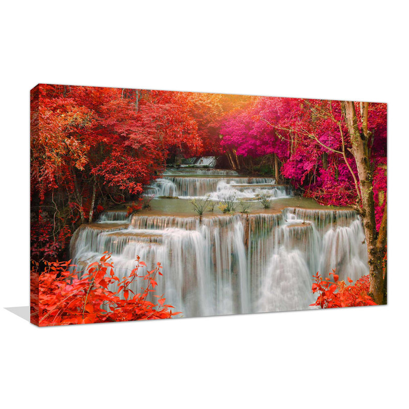 «Maple Leaf Waterfall», reproduction de photo sur toile, H 18 po x l 30 po x p 1 po
