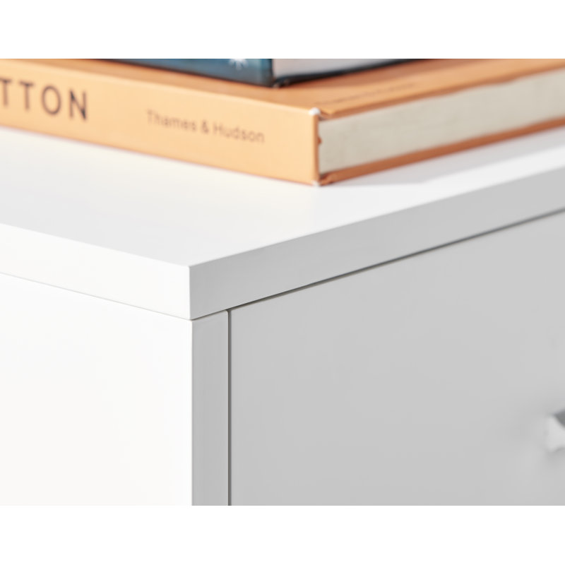 Braith 1 Drawer Bedside Table, White/Silver
