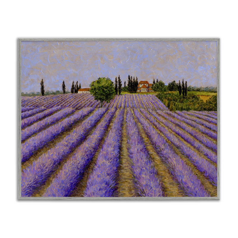 «Lavender Fields Farmland», estampe numérique, design par Tim Coffey, H 24 po x l 30 po, Estampe numérique Farmhouse