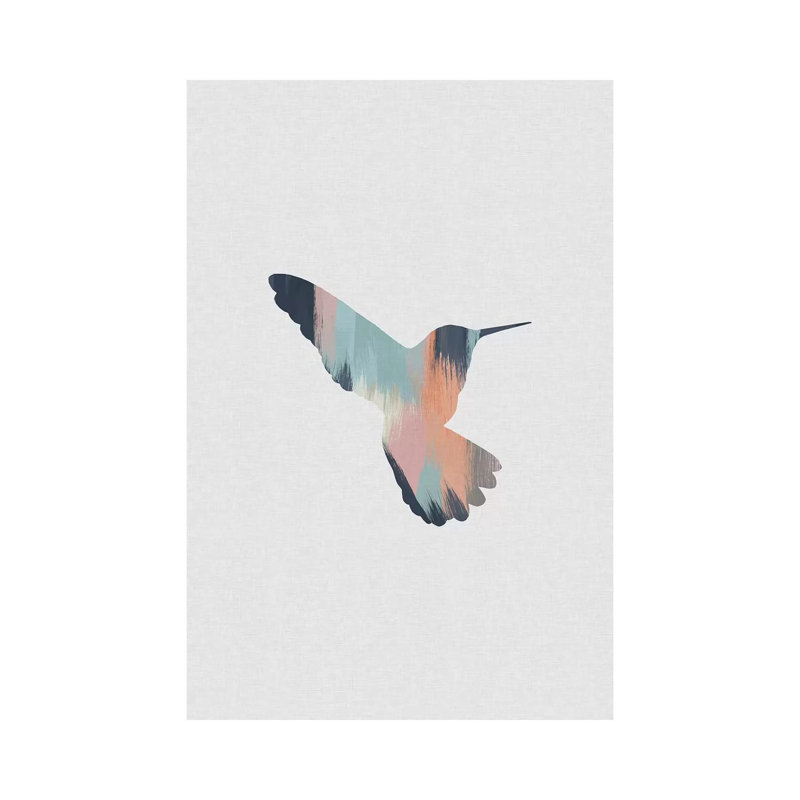Pastel Hummingbird II - impression d'art graphique, Toile tendue, H 12 po x l 8 po x P 0,75 po