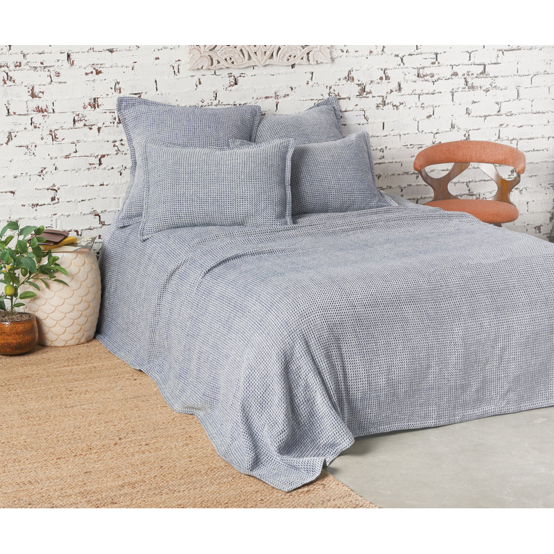 Freja Cotton Sham Set, Standard, Indigo