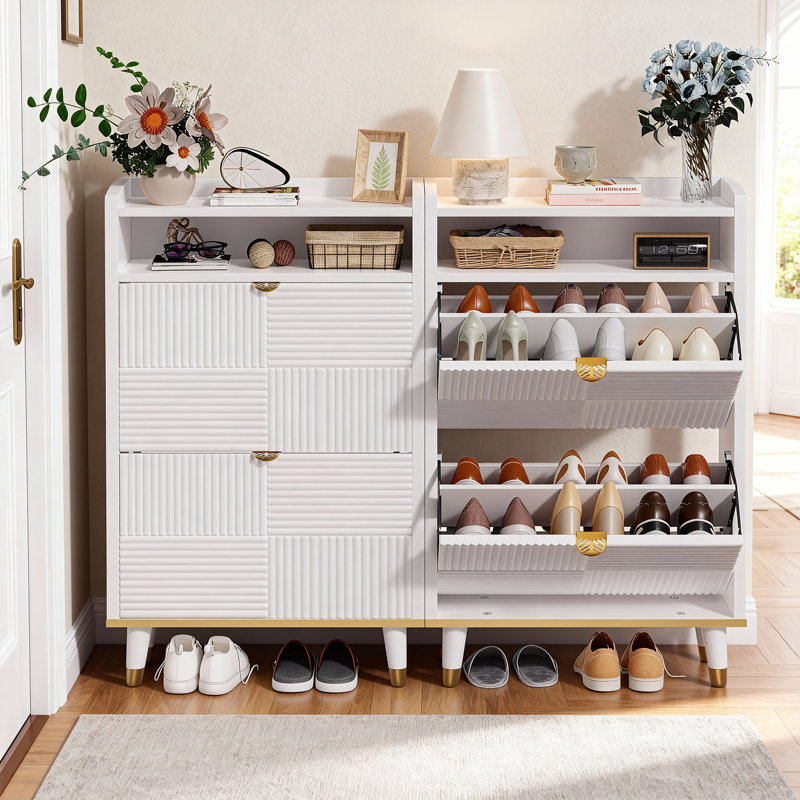 Armoire à chaussures avec 4 tiroirs rabattables