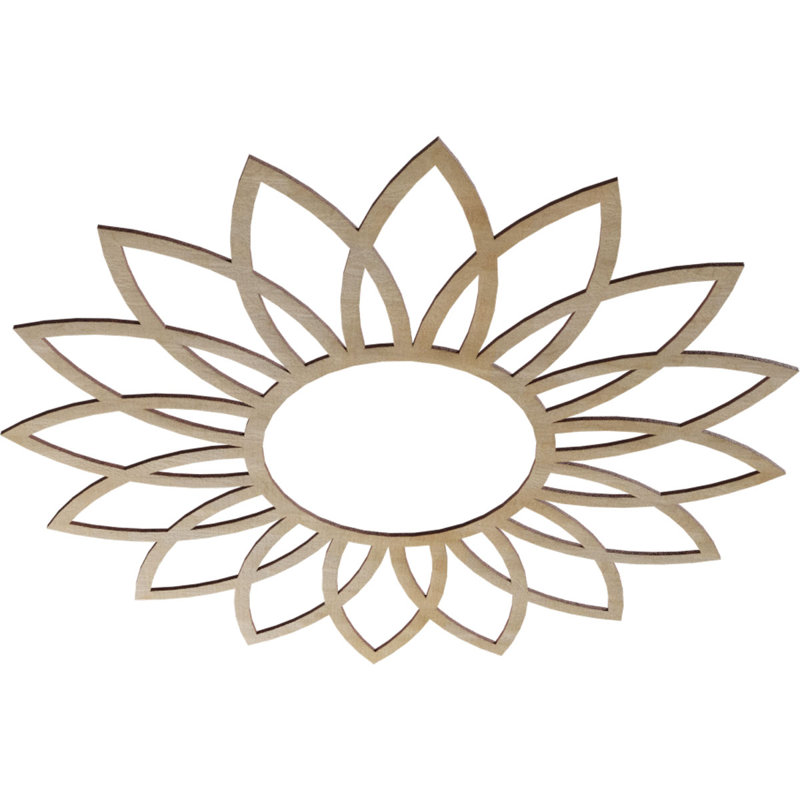 Médaillon de plafond en bois Daisy, H 38 po x l 38 po x P 0,25 po, Noyer blanc
