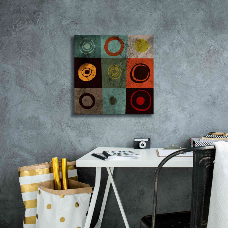 «Tiles Circles» par GraphINC, estampe numérique sur toile, H 18 po x l 18 po x P 0,75 po