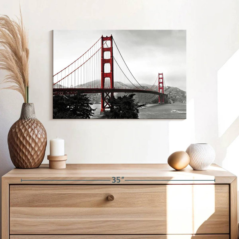 Pont du Golden Gate rouge vif, H 30 po x l 45 po