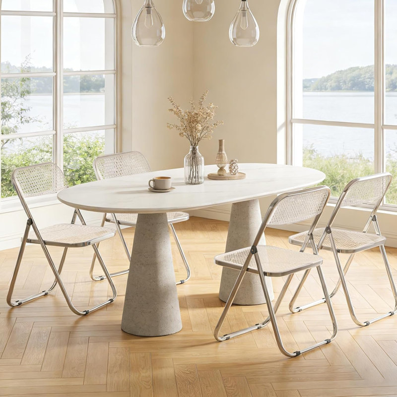 Ensemble de 4 chaises pliantes en plastique respirant, structure en acier, empilables, pour événements intérieurs et extérieurs, transparentes